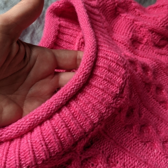 RILEY & Rae Bright Pink Cable Knit Tunic Sweater XXL Barbiecore Spring  Plus - Picture 9 of 11